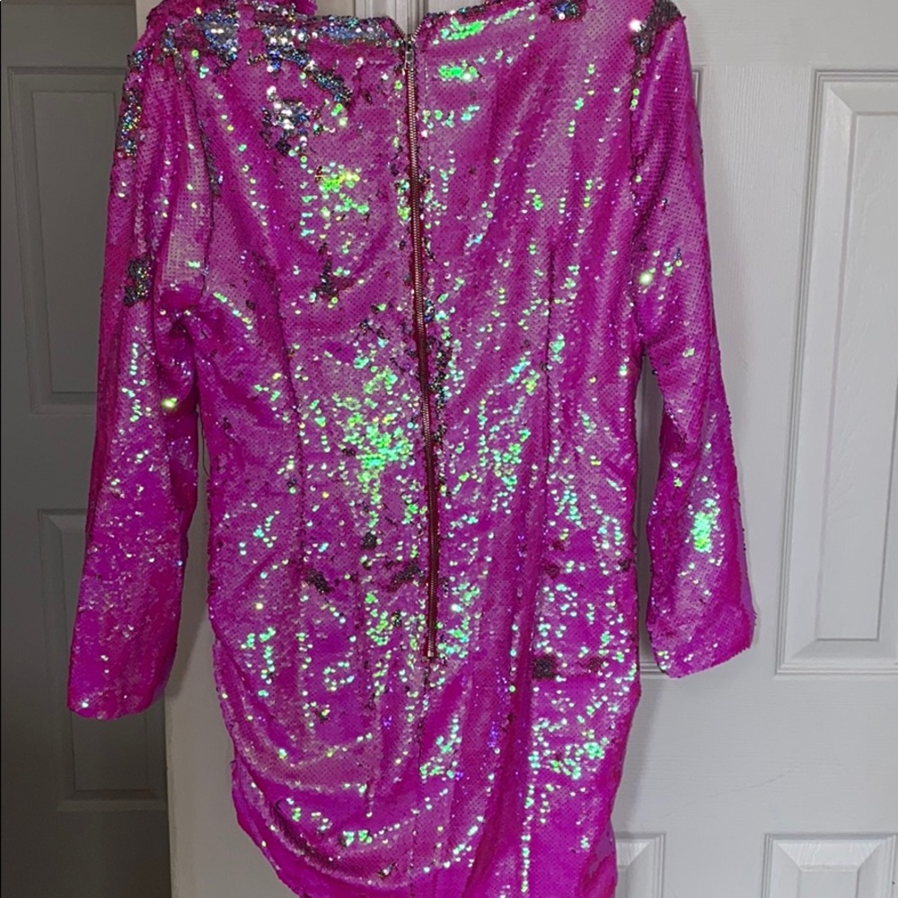 Drape Sequin Dress  Reversible Sequin - Picture 7 of 11